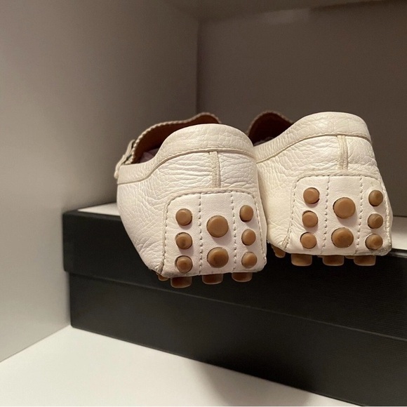 Gucci White Leather Horsebit Loafers with Red and Green Web 8.5 main image 4